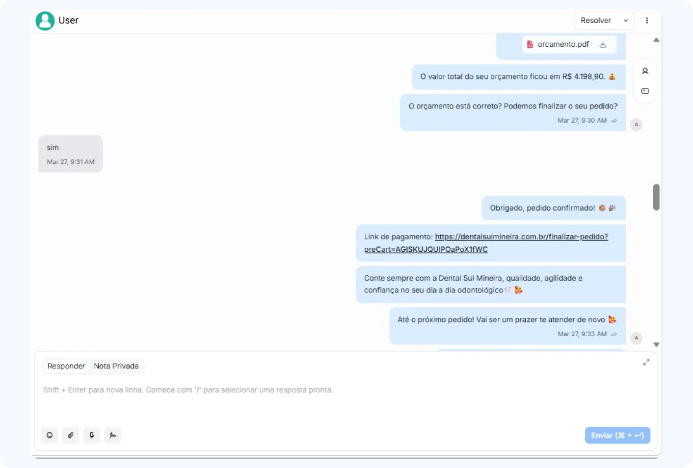 IA Sou Odonto – Fechamento de Pedido