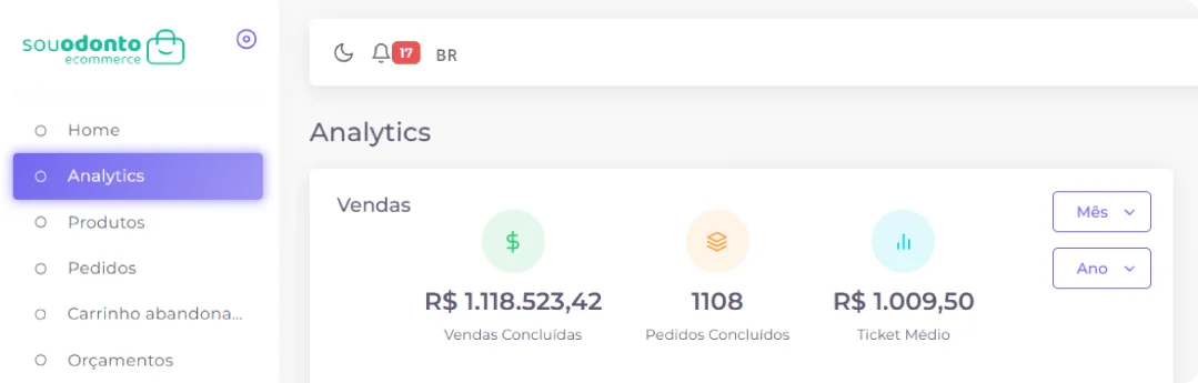 Plataforma Sou Odonto – tela do e-commerce