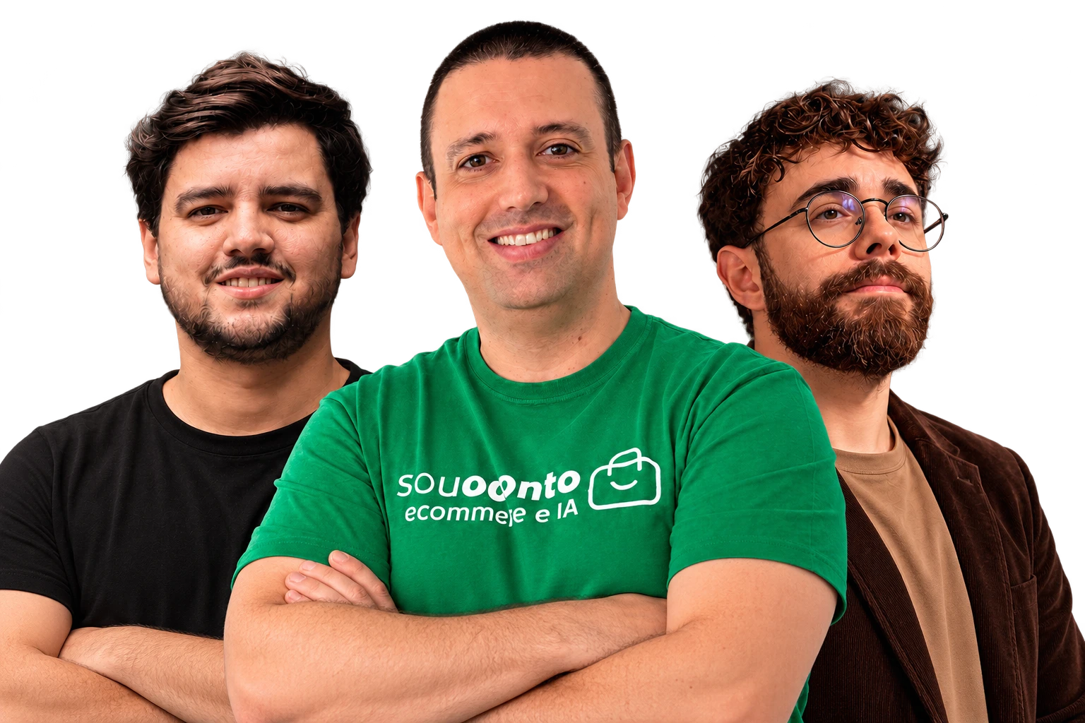 Miguel à esquerda, Rodrigo ao centro e Júlio à direita